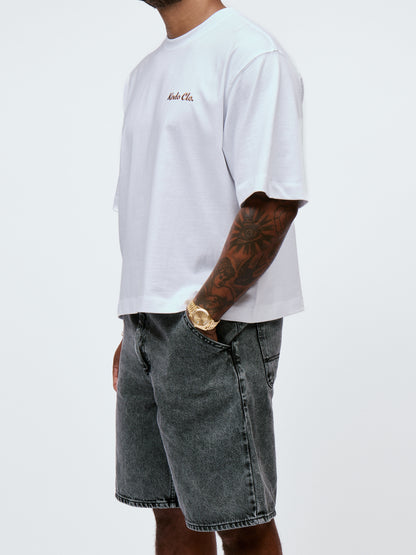 Kodo Clo. Boxy Cropped T-Shirt - White / Rose Gold Logo