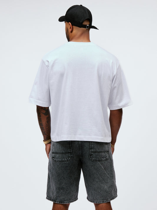 Kodo Clo. Boxy Cropped T-Shirt - White / Rose Gold Logo