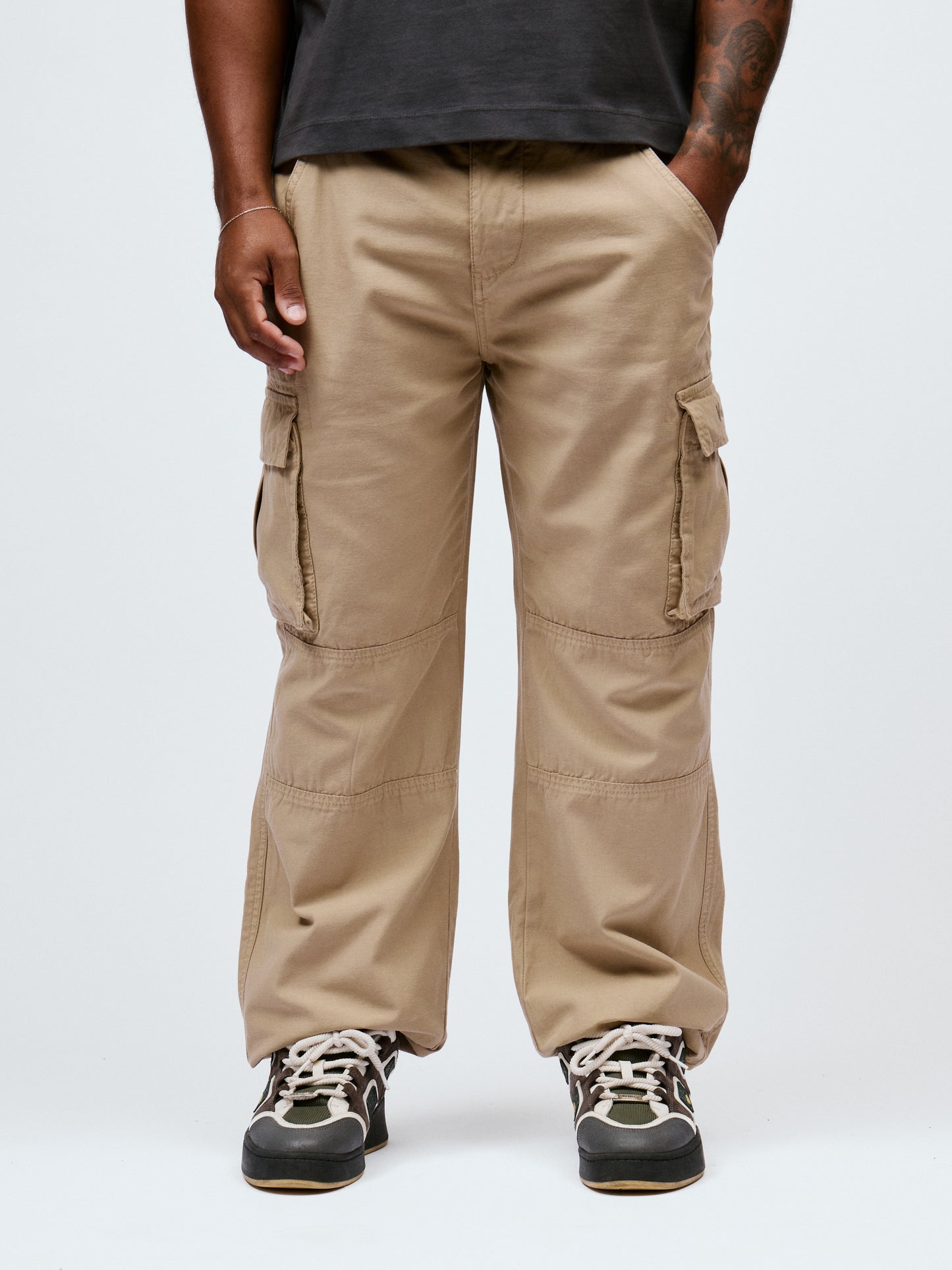 Kodo Clo. Utility Cargo Trousers - Beige