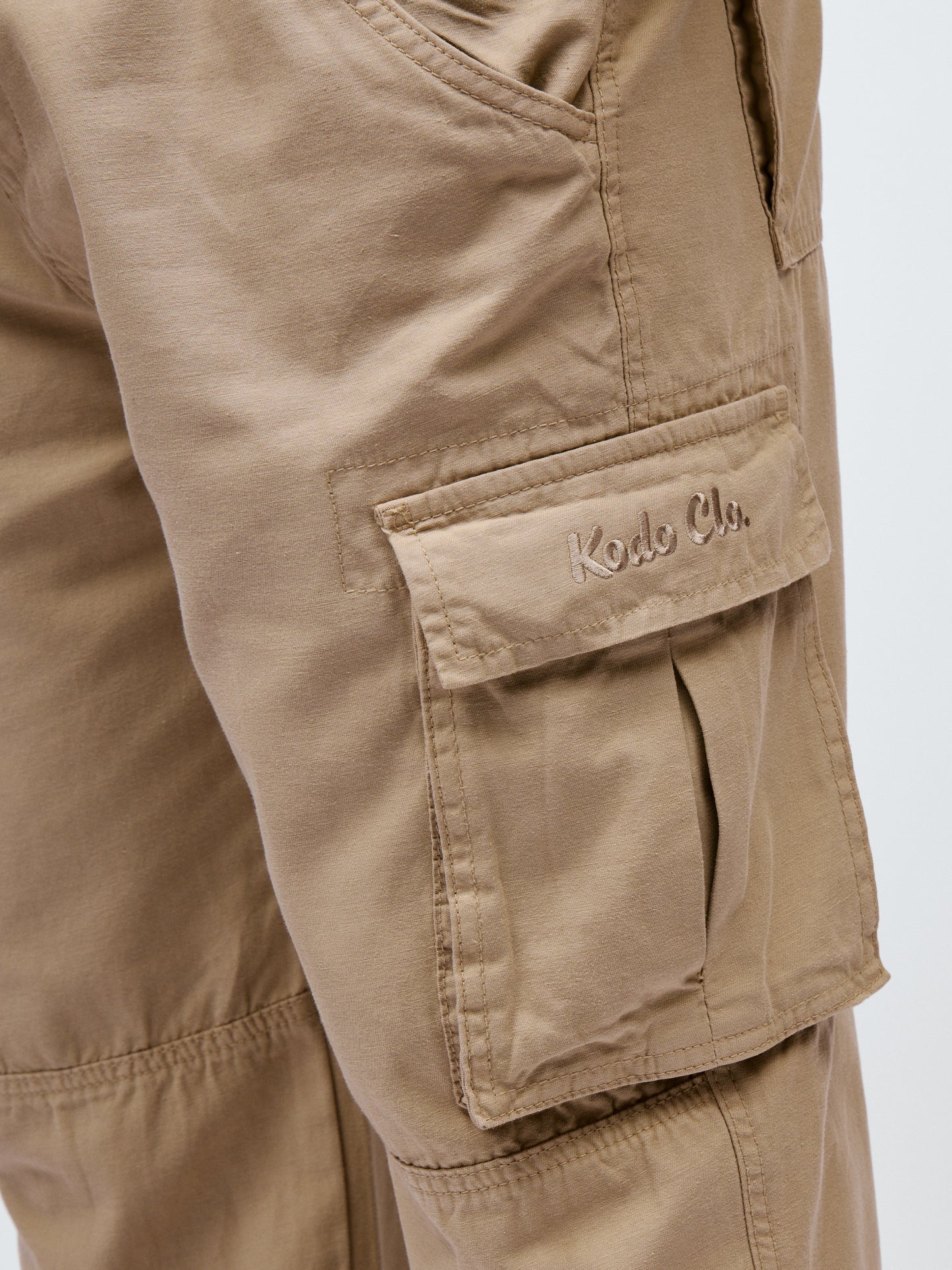 Kodo Clo. Utility Cargo Trousers - Beige