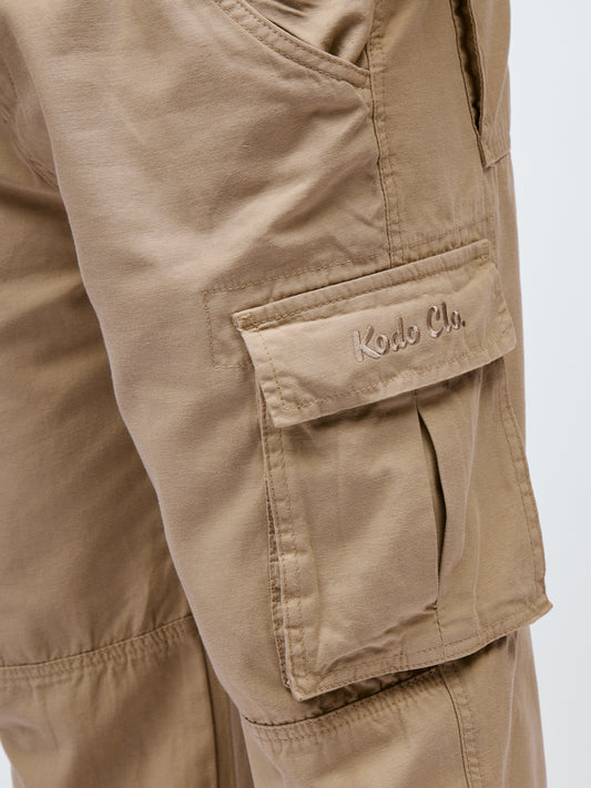 Kodo Clo. Utility Cargo Trousers - Beige