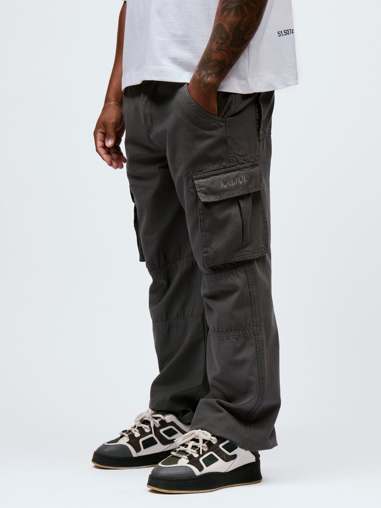 Kodo Clo. Utility Cargo Trousers - Grey