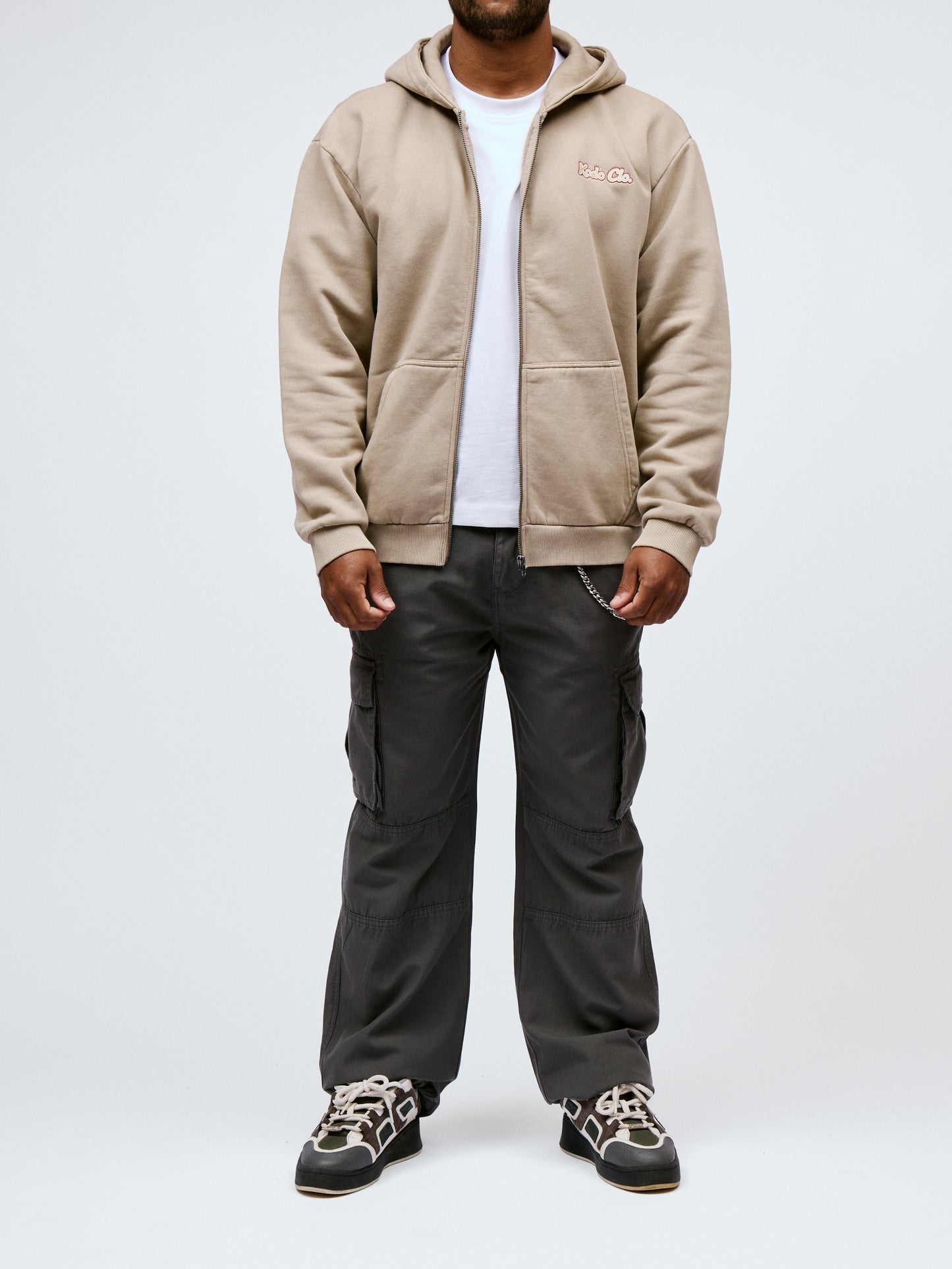 Kodo Clo. Vintage Heavy Zip Hoodie - Beige