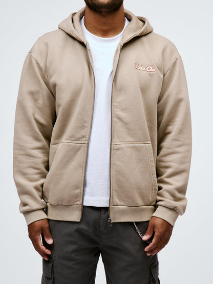 Kodo Clo. Vintage Heavy Zip Hoodie - Beige