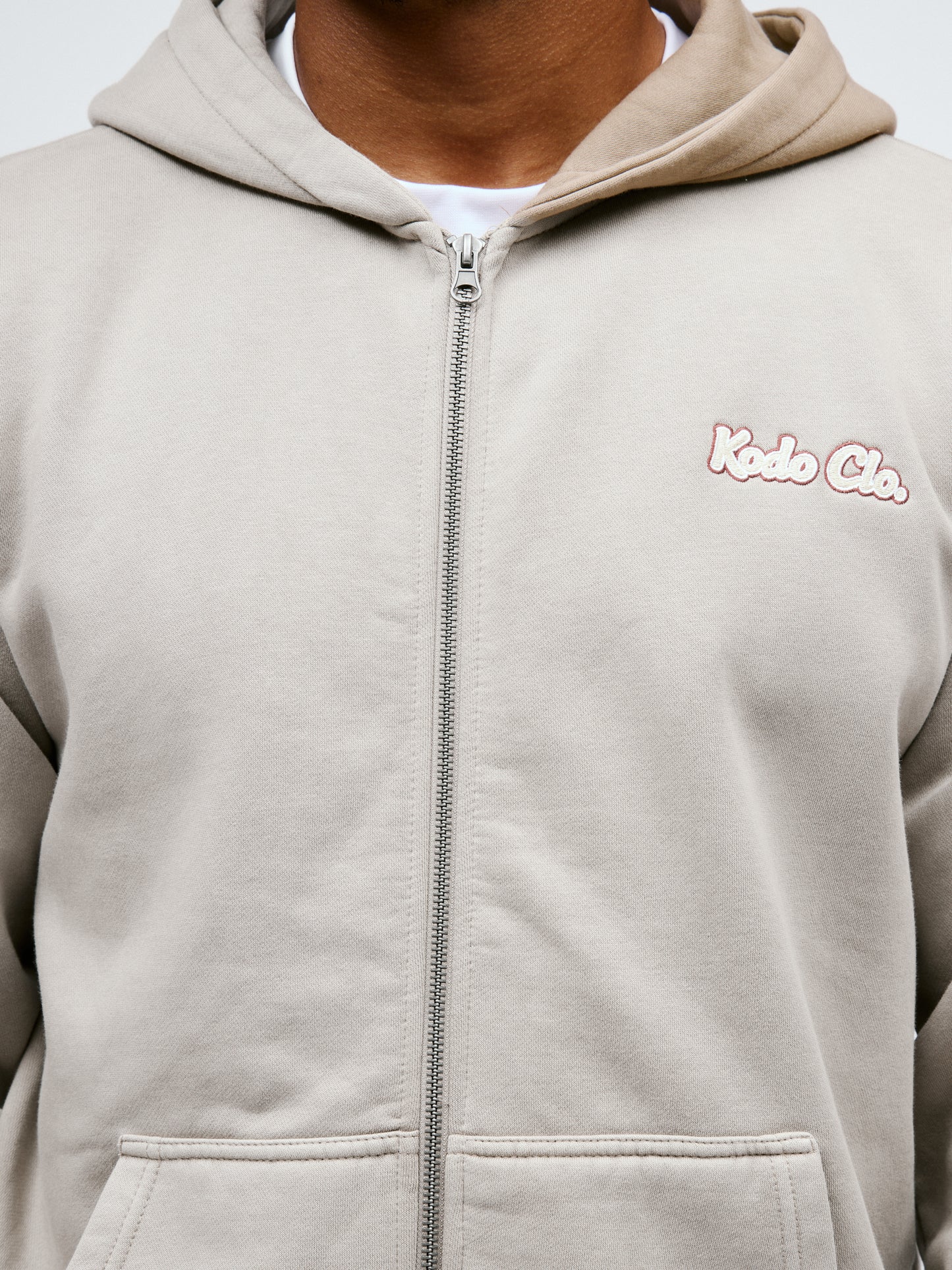 Kodo Clo. Vintage Heavy Zip Hoodie - Beige