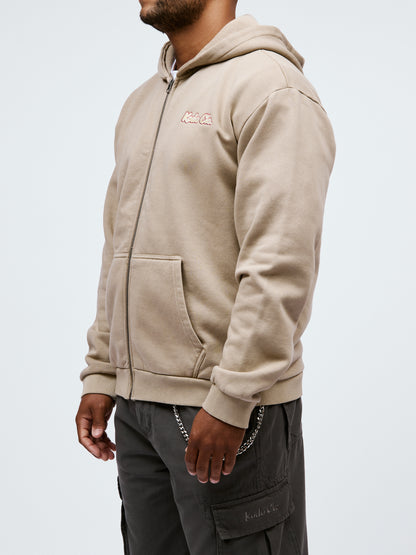 Kodo Clo. Vintage Heavy Zip Hoodie - Beige