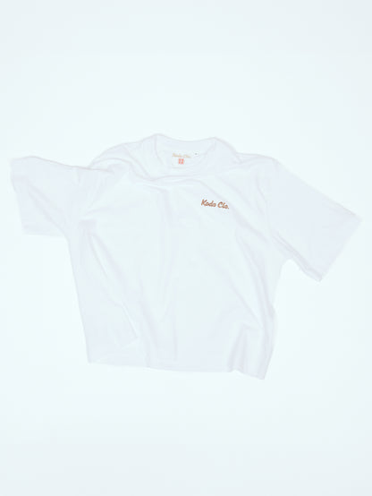 Kodo Clo. Boxy Cropped T-Shirt - White / Rose Gold Logo