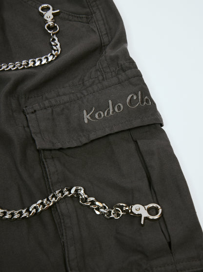 Kodo Clo. Utility Cargo Trousers with Chain - Grey